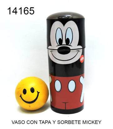 Imagen de VASO CON TAPA Y SORBETE MICKEY 3.25